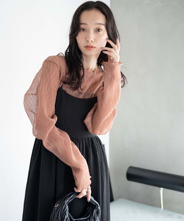 WEGO シアープリーツメロウロンT ベージュ