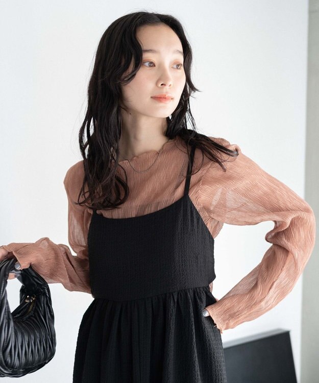 WEGO シアープリーツメロウロンT ベージュ