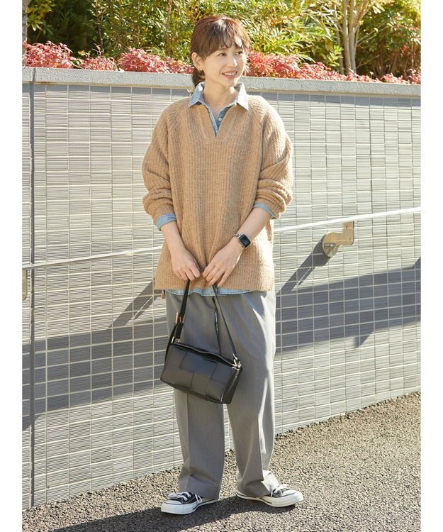 AMERICAN HOLIC ミックスヤーンカフタンニットプルオーバー Beige