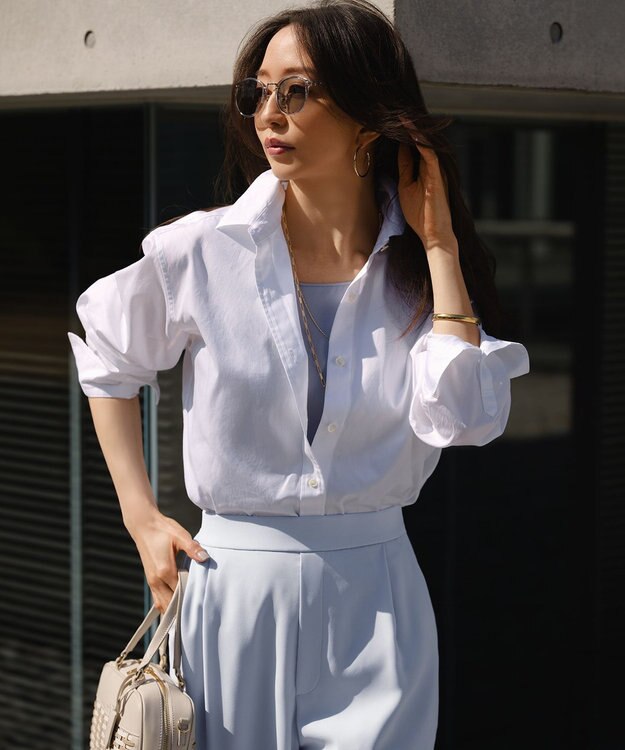 23区 S 【一部予約/見上愛さん着用/VERY掲載】CANCLINI シャーティング ベーシックシャツ ホワイト系