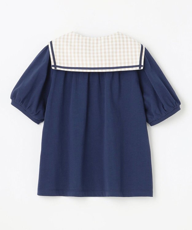組曲 KIDS 【110-140㎝】ギンガムセーラー ブラウス ネイビー系