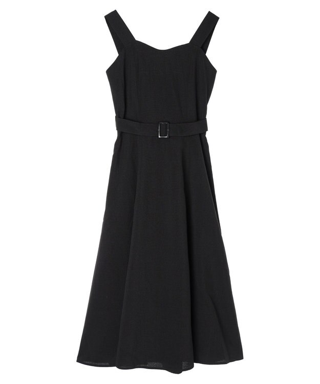 earth music&ecology ベルト付きパネルラインワンピース Black