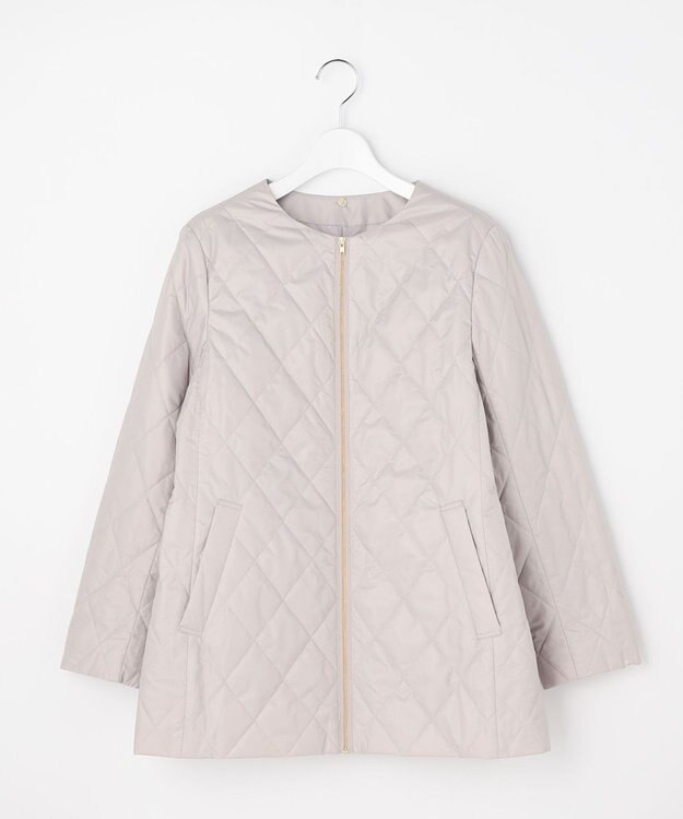 J.PRESS LADIES S 【2way】VINAジェットオックス ノーカラー コート グレージュ系