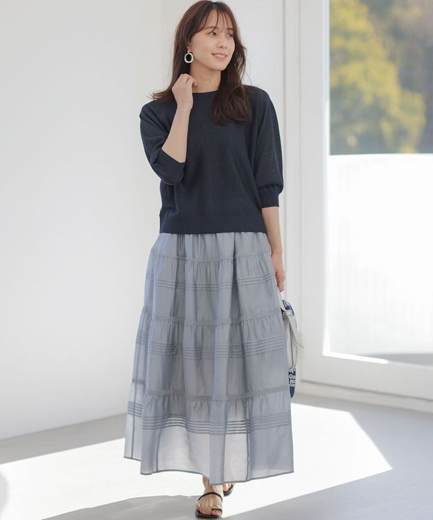 組曲 クラウドローン スカート ブルーグレー系