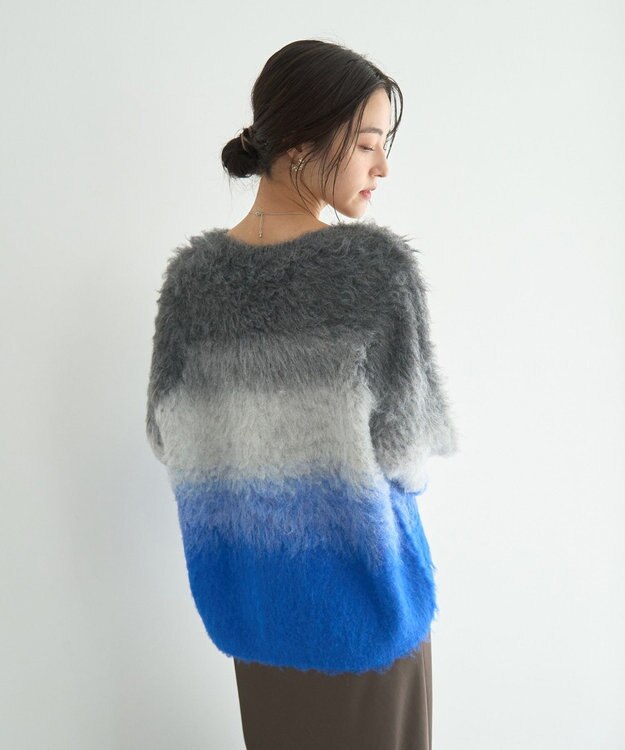 YECCA VECCA グラデーションシャギーニット Blue