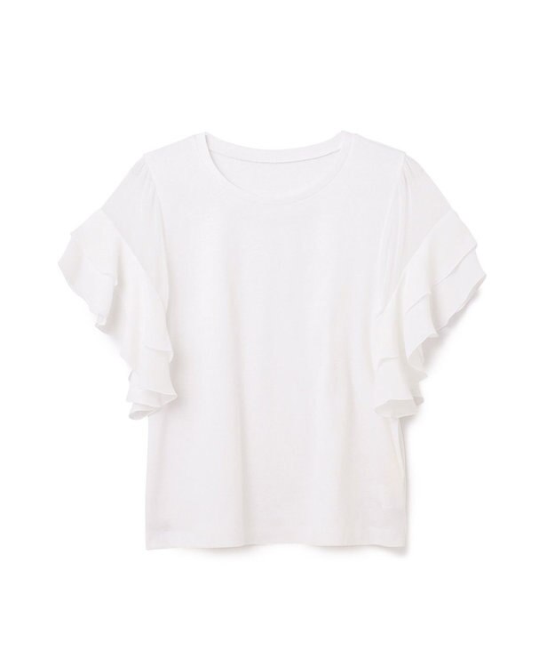 GRACE CONTINENTAL シアーフレアスリーブトップ ブラック