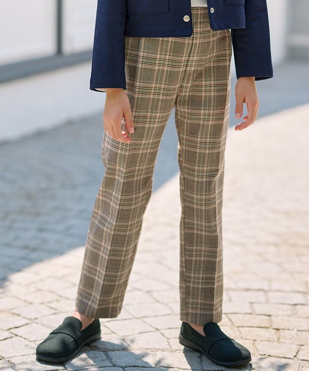 組曲 KIDS 【110-140㎝】キチントチェック パンツ ベージュ系3