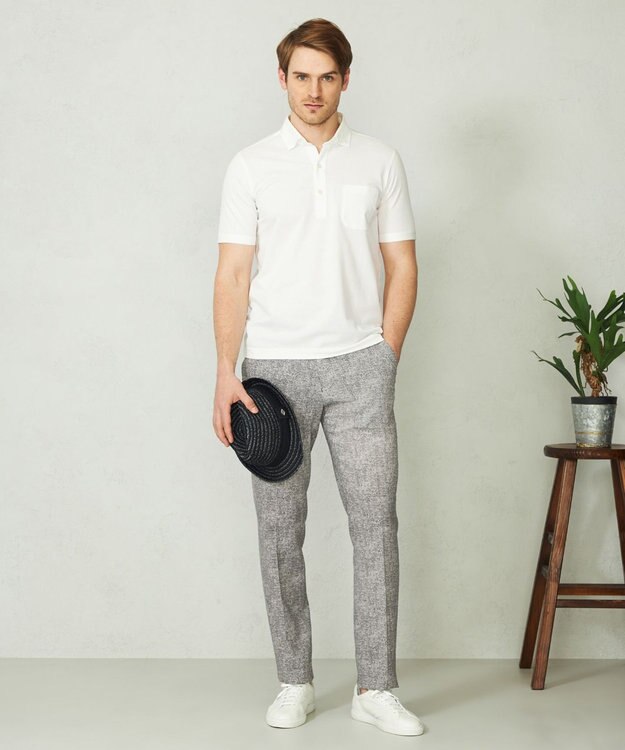 JOSEPH ABBOUD 【驚きの多機能】ドライサッカー パンツ ライトグレー系