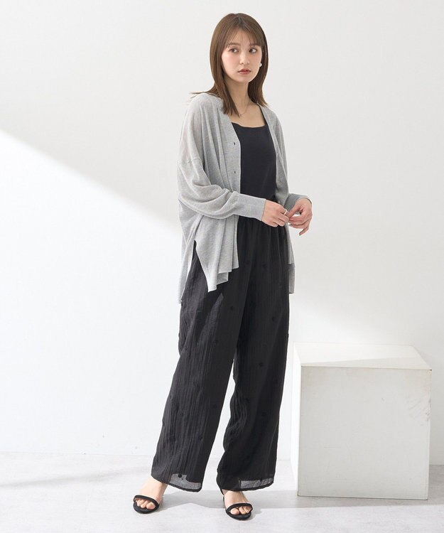 earth music&ecology ３Ｄフラワーパンツ Black