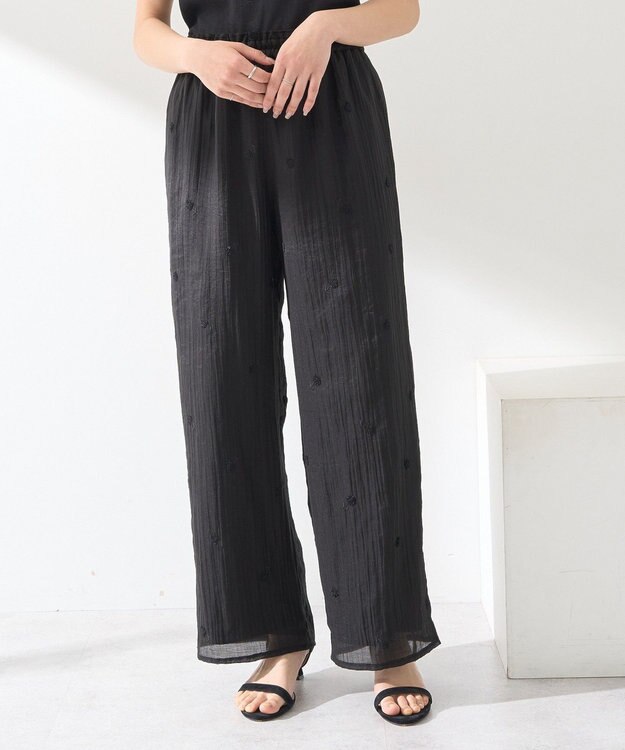 earth music&ecology ３Ｄフラワーパンツ Black