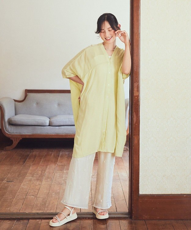 earth music&ecology ３Ｄフラワーパンツ Off White