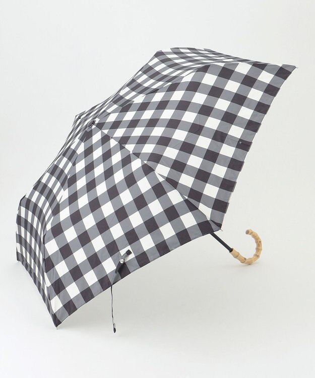 ANY 【晴雨兼用】ギンガムチェックパラソル ブラック