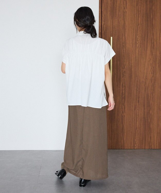 CRAFT STANDARD BOUTIQUE シャーリングショートスリーブブラウス Off White