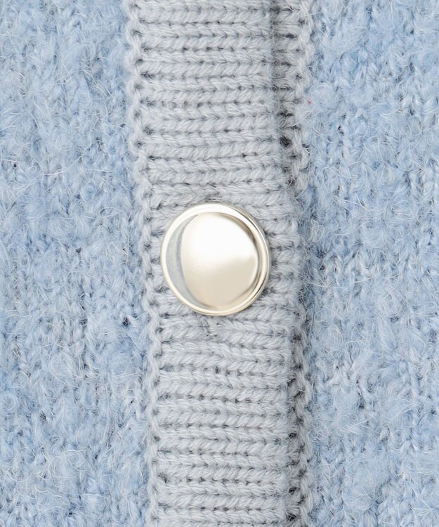 Feroux 【洗える】ブークレー ニットジャケット ブルー系