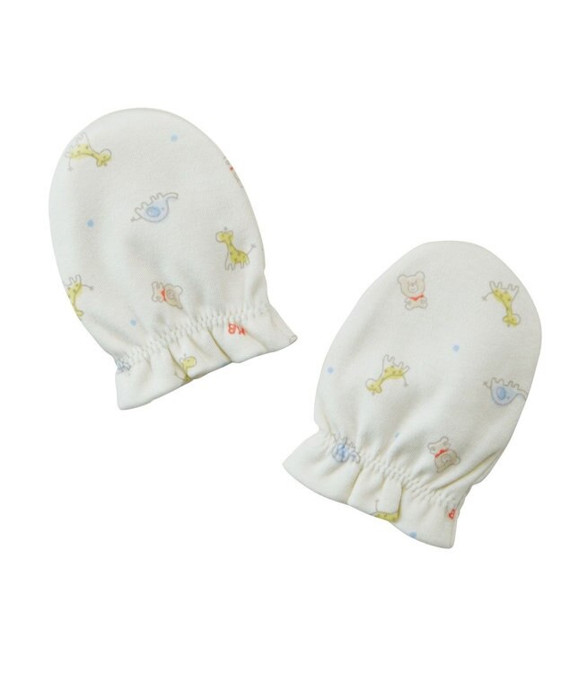 MIKI HOUSE HOT BISCUITS スムース素材総柄ミトン