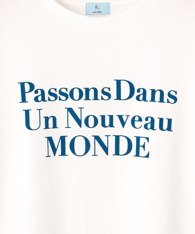 組曲 S 【綿100％】フロッキープリント Ｔシャツ アイボリー系