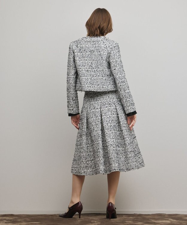 GRACE CONTINENTAL ミックスツイードスカート ブラック