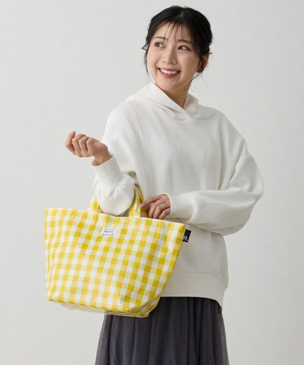 ROOTOTE 1030【ラミネート加工】SN.デリ.ラミネート-Q 03：チェック・イエロー