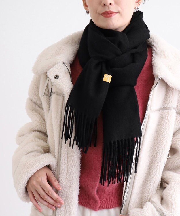 MOONBAT WEB限定【洗える】ミエル (miel) カシミヤ100％ 無地ストール ブラック