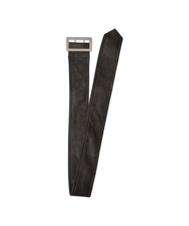 WEGO ベルト付ヴィンテージライクFレザーミニスカート ダークグレー