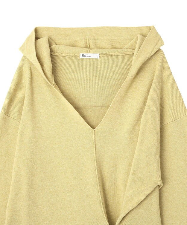 CRAFT STANDARD BOUTIQUE Vネックフードカシュクールニットプルオーバー Light Yellow