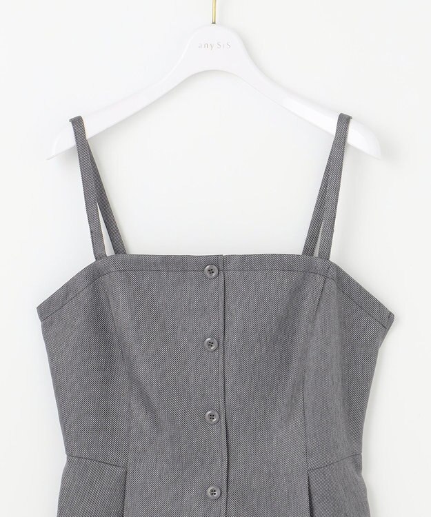 ANY SIS L 【洗える】ビスチェ & ワイドパンツ セット グレー