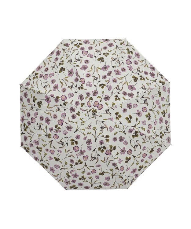 MOONBAT 【晴雨兼用/ 一級遮光/UV99％】フワクール (Fuwacool) 折りたたみ日傘 フワクールホワイト  ボタニカル 軽量 ペールピンク