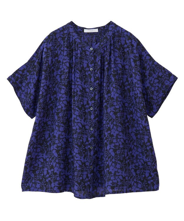 Green Parks Ｉ　アソート柄さらっとレーヨンブラウス Flower Black