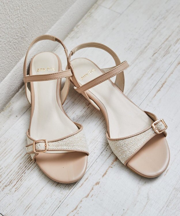 ANY SIS 【美人百花7月号掲載】バックルポイントプチウェッジ サンダル アイボリーベージュ