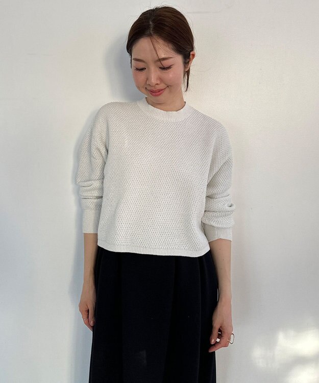 UNFILO 【WEB限定】ラメリンクス クロップドニット オフ