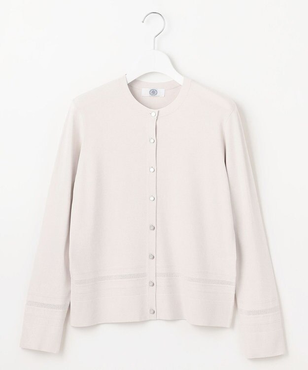 J.PRESS LADIES S 【洗える】RAYON ELITE STRETCH クルーネック カーディガン ベージュ系