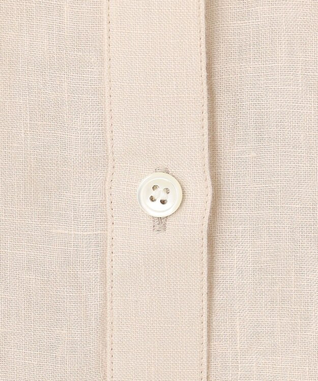 23区 L 【洗える】LIBECO クロップド シャツ ベージュ