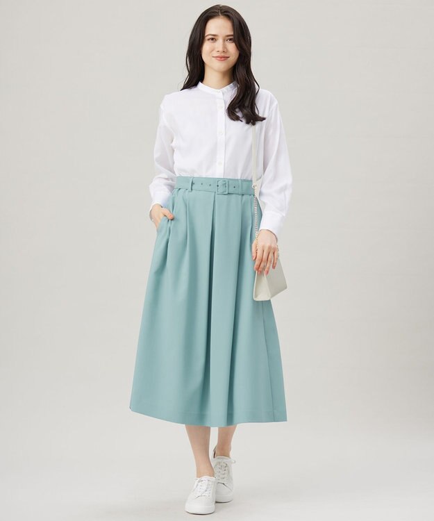 自由区 【洗える】SOMELOSバンドカラー ブラウス オフ