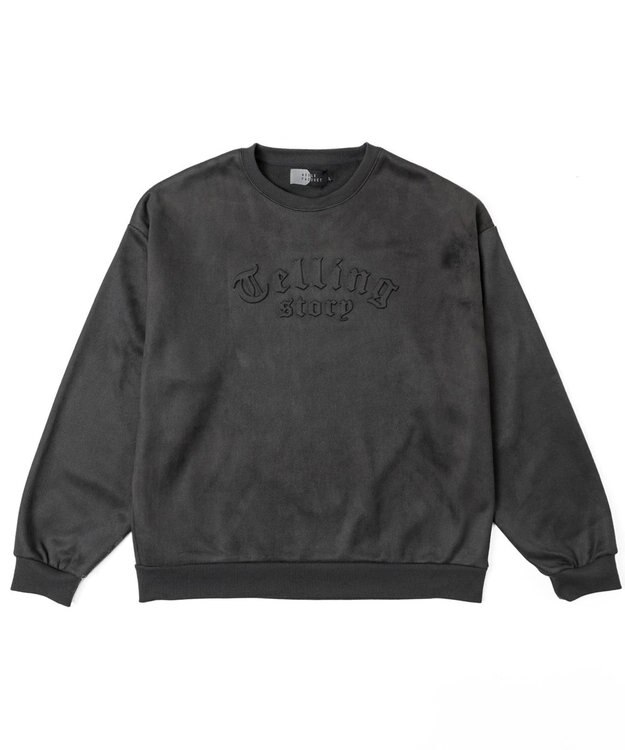 WEGO フェイクスウェードロゴプルオーバー ブラック中濃色