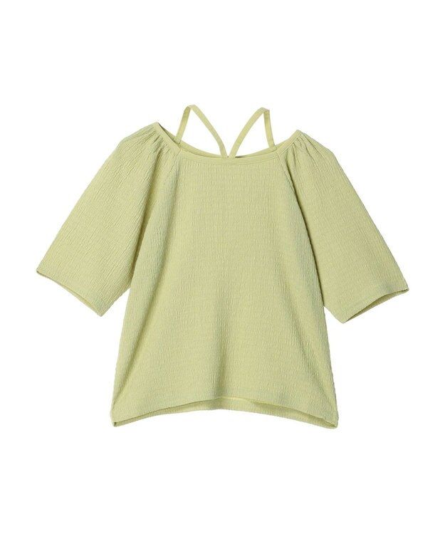 earth music&ecology ポコポコホルタープルオーバー Lime Green