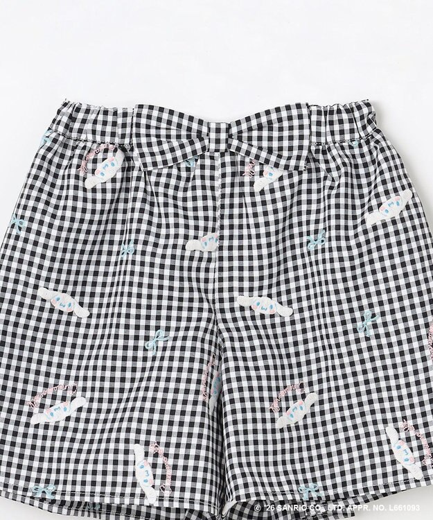 ANY KIDS 【シナモロール×ANY KIDS】刺繍 ギンガムキュロット ブラック×ギンガム