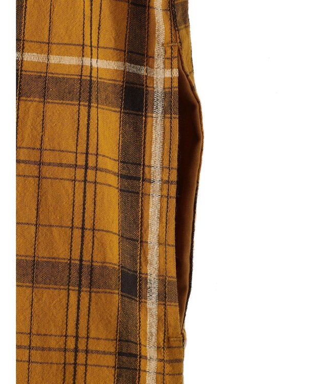 CRAFT STANDARD BOUTIQUE 先染めチェック（小）バンドカラー袖ＲＩＢ　ＯＰ Mustard