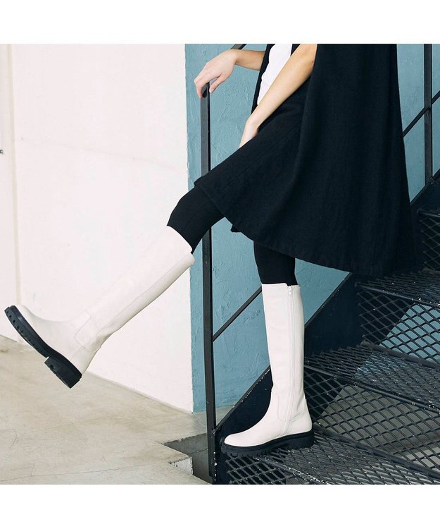 MODE ET JACOMO <MODE ET JACOMO>ストレッチロングブーツ ベージュ