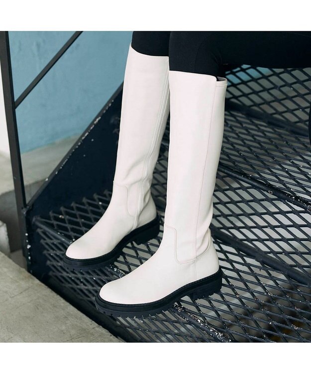 MODE ET JACOMO <MODE ET JACOMO>ストレッチロングブーツ ベージュ