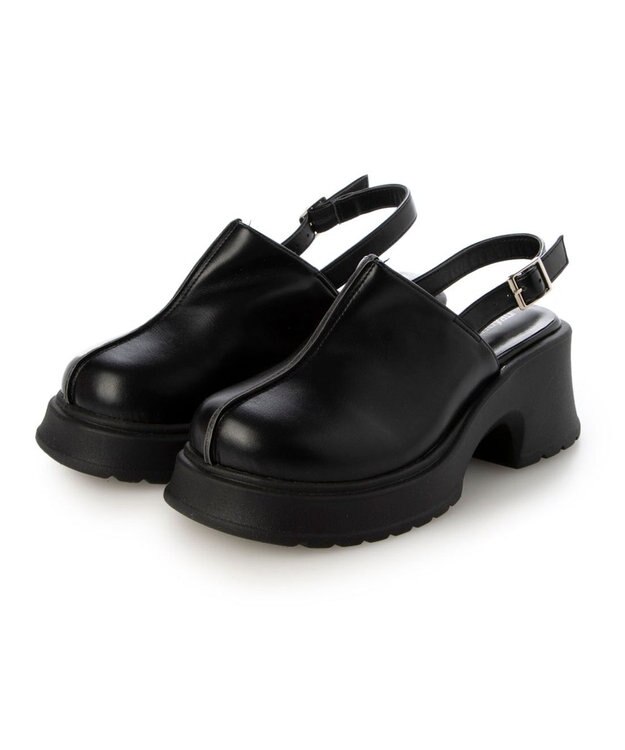 MODE ET JACOMO <noyau>センターライン厚底サボサンダル ブラック