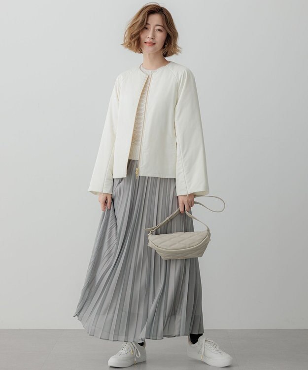 23区 【23区×Oggiコラボ /撥水加工】中綿 パディングタフタ ジャケット アイボリー系