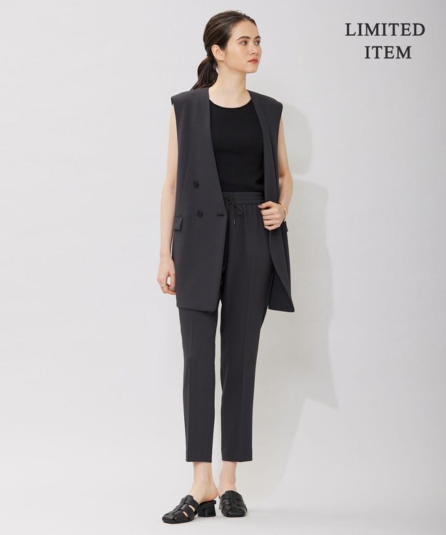 ICB 【WEB限定・洗える】BackSatinGeorgette ノーカラージレ グレー系