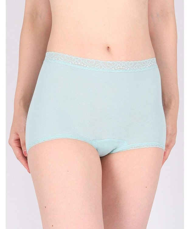 Wing ショーツ　【デイリーフィットやわらかコットン】　身生地部綿混　なめらかなフィット感　はきこみ丈ふかめ　EC4200　ウイング／ワコール ターコイズ