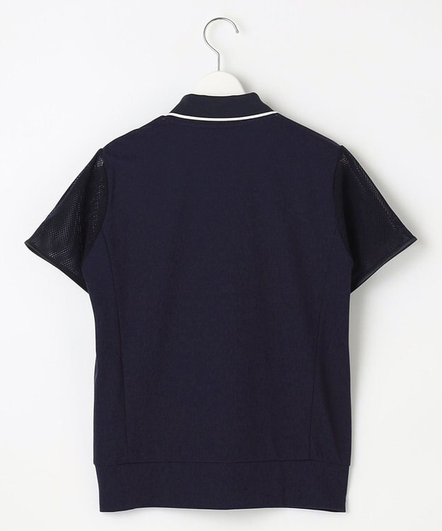 23区GOLF 【辻梨恵プロ着用】メッシュスリーブストレッチポロ ネイビー系