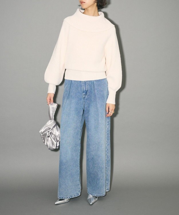 Green Parks オフショルダーニット Off White