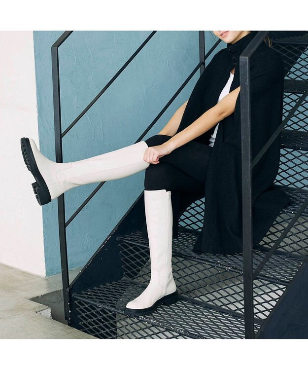 MODE ET JACOMO <MODE ET JACOMO>ストレッチロングブーツ ベージュ