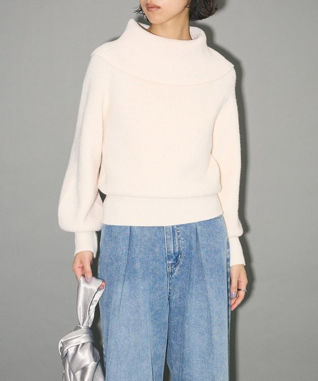 Green Parks オフショルダーニット Off White