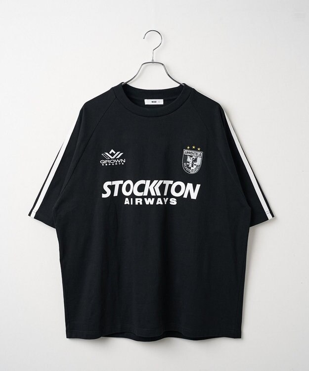 WEGO 【ユニセックス着用ITEM/手洗い可/MLサイズ】ラインゲームロゴT ブラック