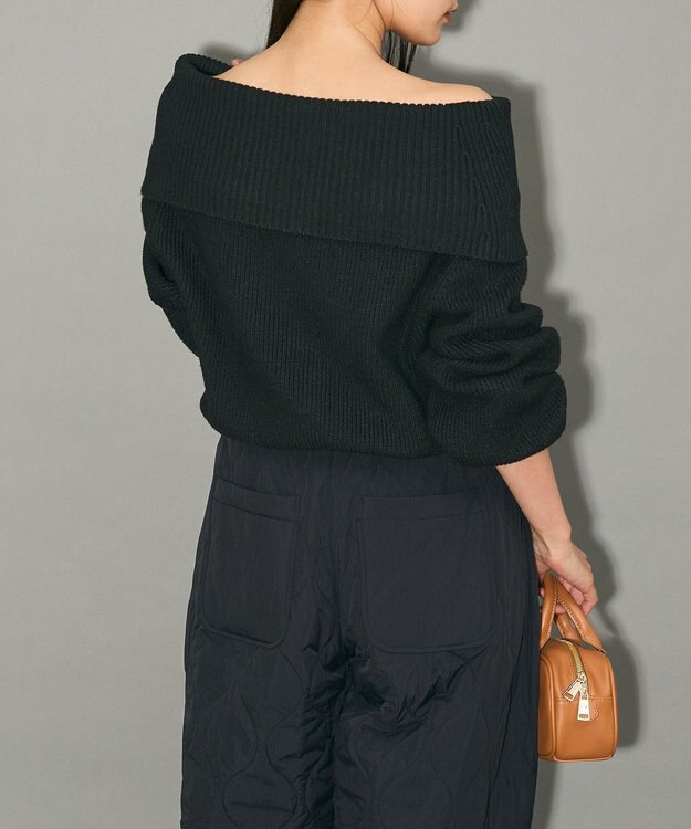 Green Parks オフショルダーニット Black