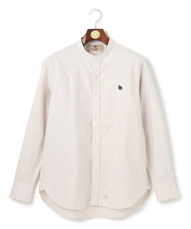 J.PRESS MEN 【IVY COLLECTION】【毎シーズン大好評】バックブル ロンストクレイジーパターン バンドカラーシャツ ベージュ系1